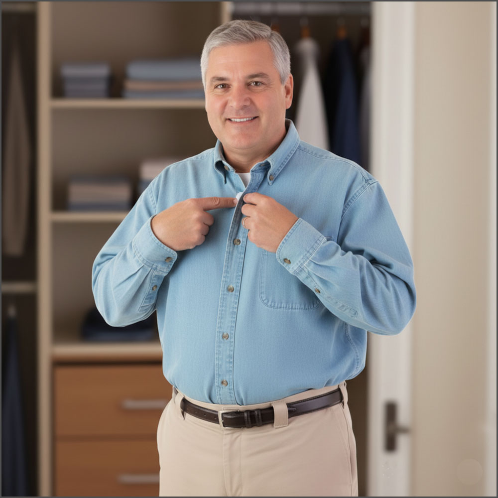 CAMICIA CON BOTTONI MAGNETICI O IN VELCRO