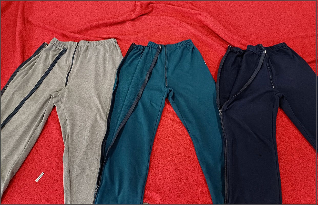 pantaloni incontinenza apribili con cerniere laterali